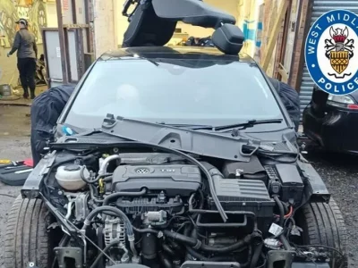 stolen car recovered from a chop shop